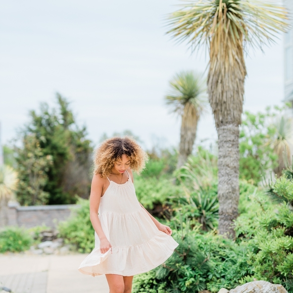 Pink Tiered Linen Dress - Picture 3 of 6
